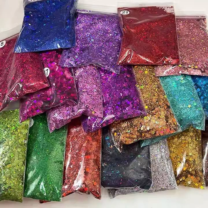 custom different biodegradable glitter powder